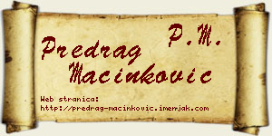 Predrag Mačinković vizit kartica